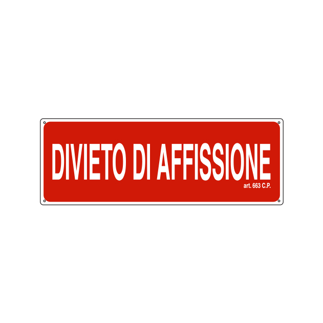 DIVIETO DI AFFISSIONE 350x125 mm