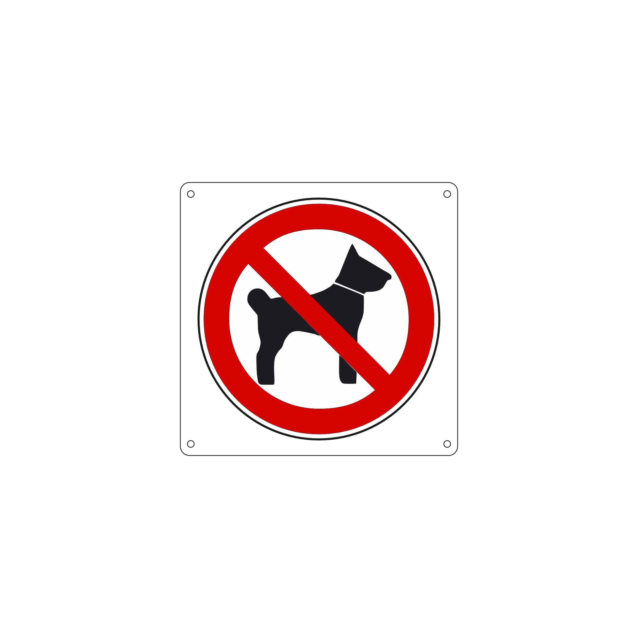 Cartello Vietato Ai Cani – Pannello Rigido In Polistirene 300 Mm – Segnale Di Divieto Accesso Animali, Uso Interno/Esterno